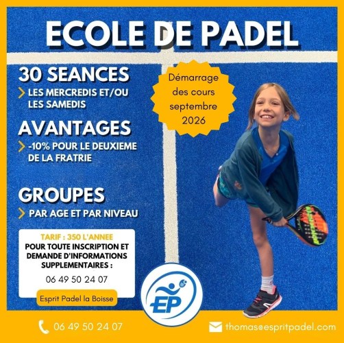 école de padel cours enfant la boisse lyon